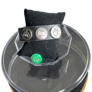 black leather bracelet for dog Lovers!
